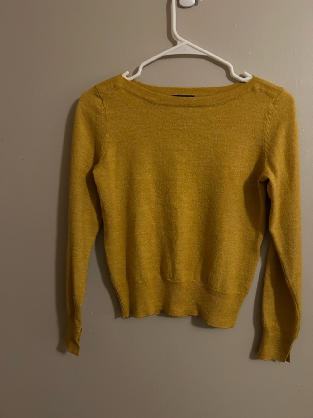The Limited Mustard Crewneck Sweater - Lightweight Knit